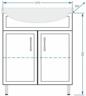 Тумба под раковину Stella Polar Концепт 70см белый SP-00000060